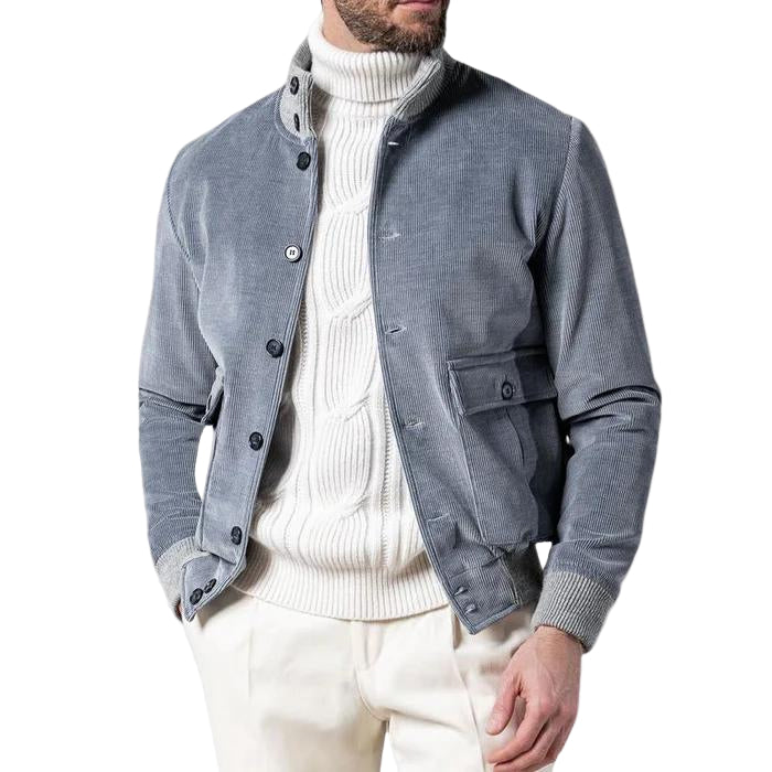 Veste Homme Moderne en Velours Côtelé Polyvalente 0