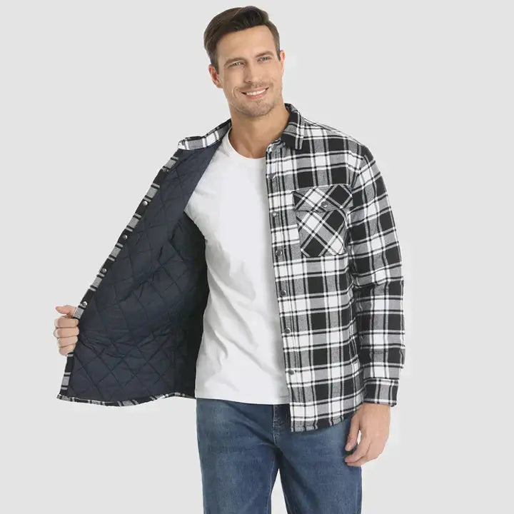 Veste Homme à Manches Longues à Carreaux Moderne 2