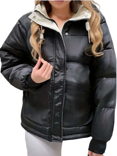 Veste Matelassée Femme à Capuche avec Doublure en Fleece 0
