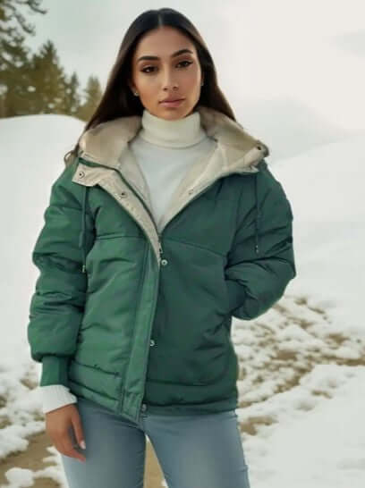 Veste Matelassée Femme à Capuche avec Doublure en Fleece 1