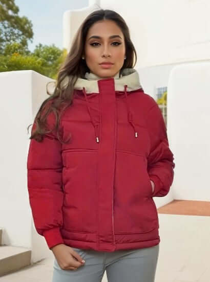 Veste Matelassée Femme à Capuche avec Doublure en Fleece 2