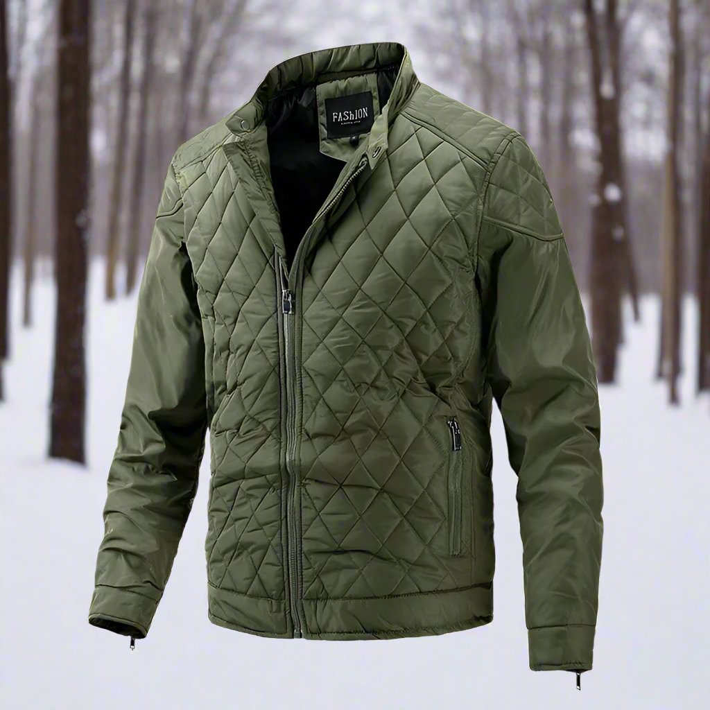 Veste Matelassée pour Hommes - Coupe Ajustée - Col Haut - Fermeture Éclair 3