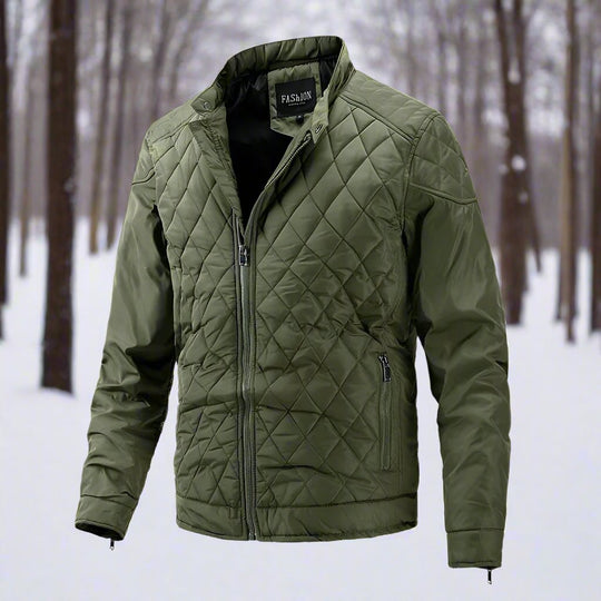 Veste Matelassée pour Hommes - Coupe Ajustée - Col Haut - Fermeture Éclair 3