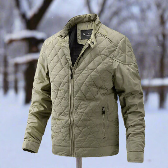 Veste Matelassée pour Hommes - Coupe Ajustée - Col Haut - Fermeture Éclair 4