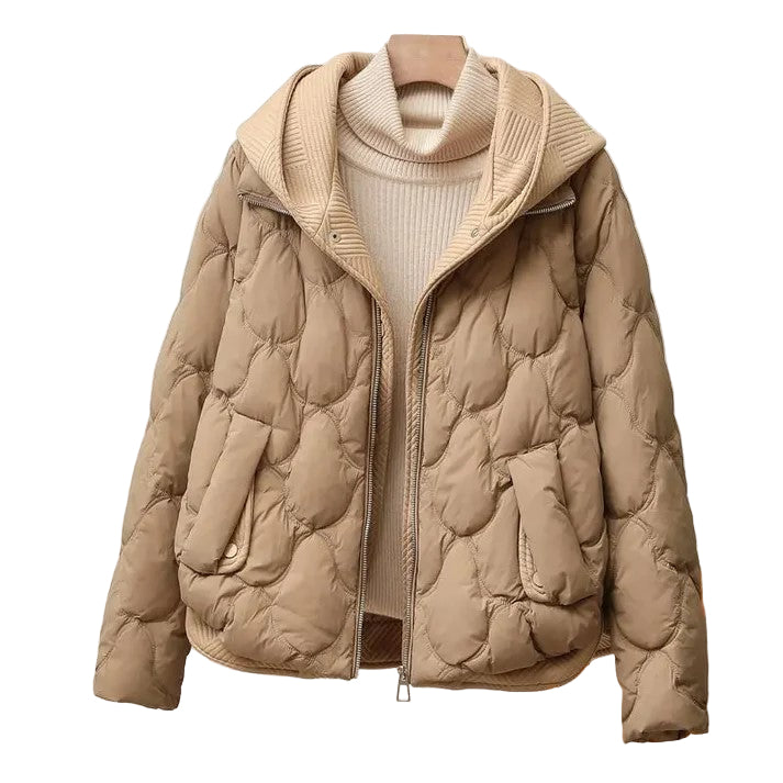 Veste Puffer Femme Oversized avec Col Haut 0
