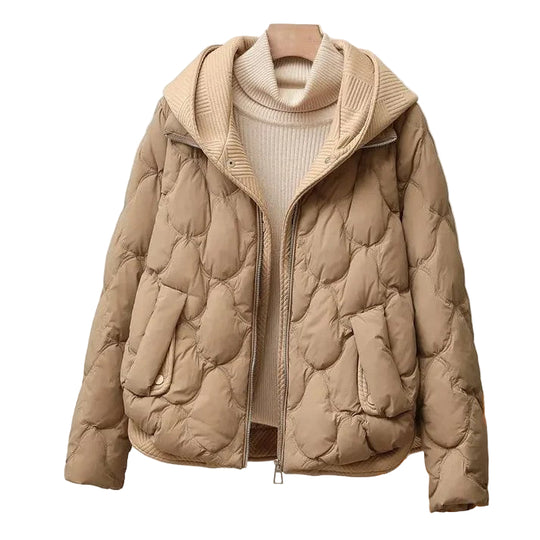 Veste Puffer Femme Oversized avec Col Haut 0