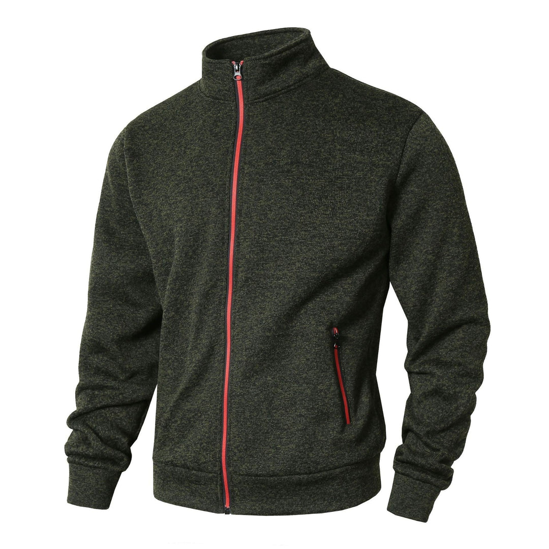 Veste Zippée pour Hommes en Tricot Doublée en Fleece 4