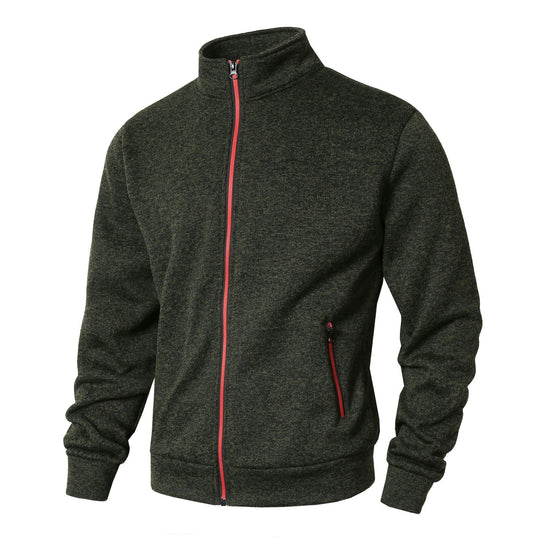 Veste Zippée pour Hommes en Tricot Doublée en Fleece 4