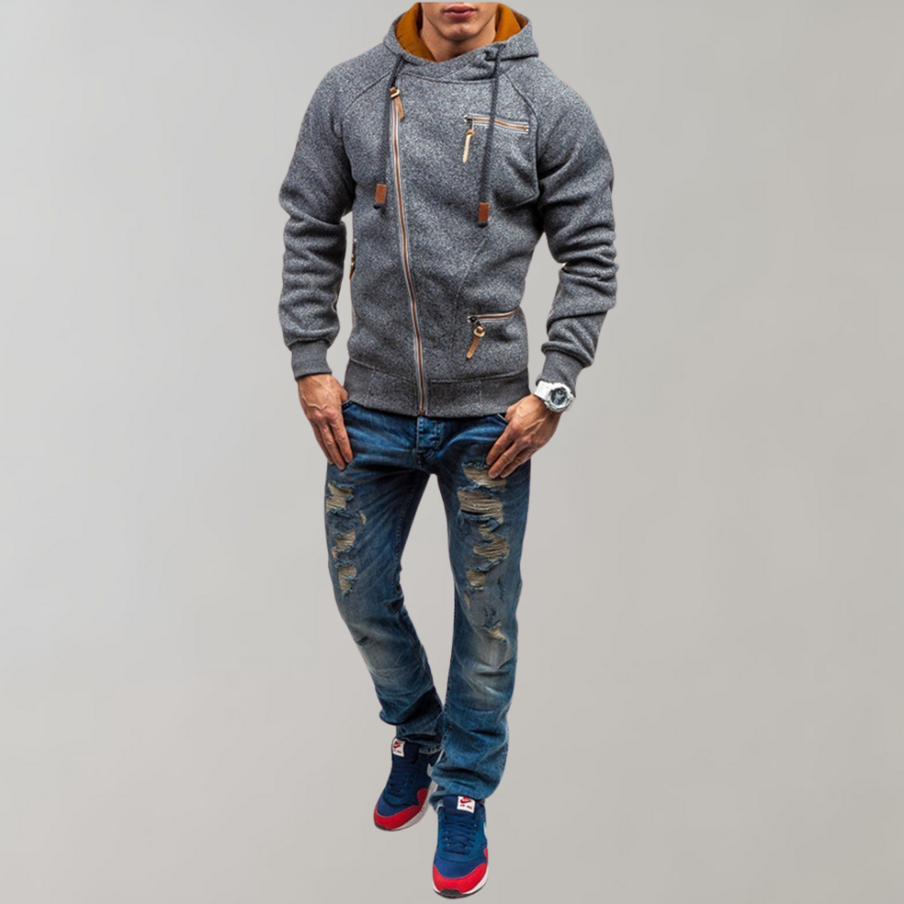 Veste à Capuche Zippée pour Hommes Style Décontracté 7