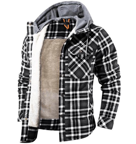 Veste à Capuche en Flanelle pour Hommes, Style Décontracté 0