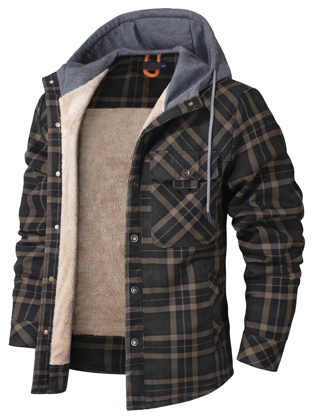Veste à Capuche en Flanelle pour Hommes, Style Décontracté 1