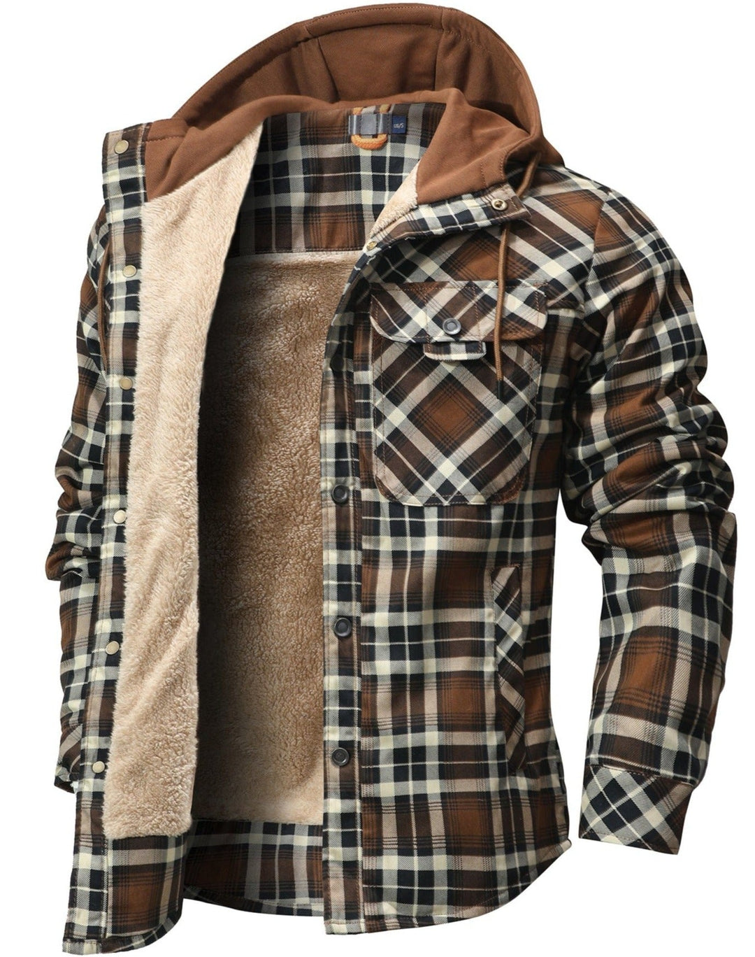 Veste à Capuche en Flanelle pour Hommes, Style Décontracté 3
