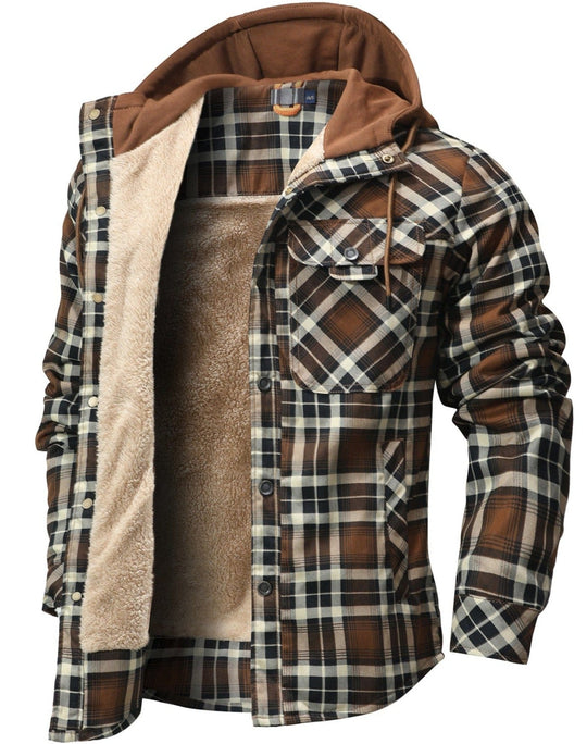 Veste à Capuche en Flanelle pour Hommes, Style Décontracté 3