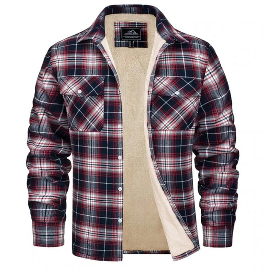 Veste à carreaux pour homme en polaire avec fermeture à boutons 3