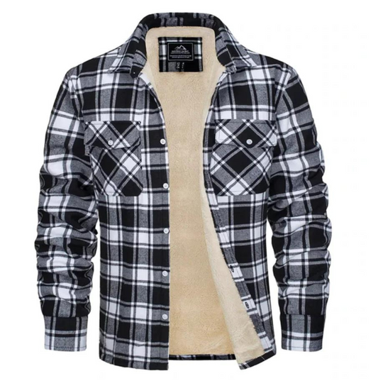Veste à carreaux pour homme en polaire avec fermeture à boutons 4
