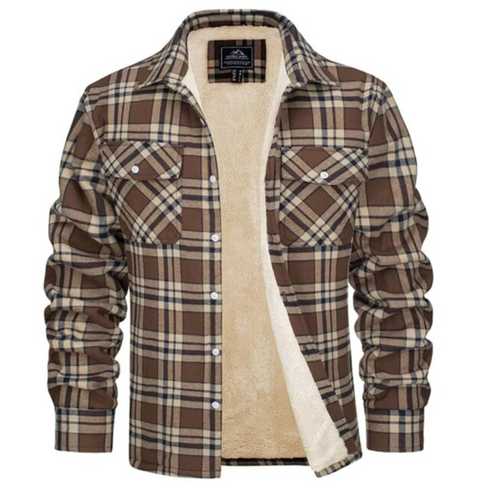 Veste à carreaux pour homme en polaire avec fermeture à boutons 5