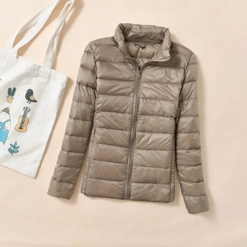 Veste courte en duvet pour femmes, légère et matelassée 3