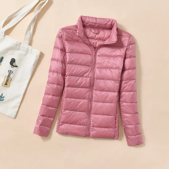 Veste courte en duvet pour femmes, légère et matelassée 4