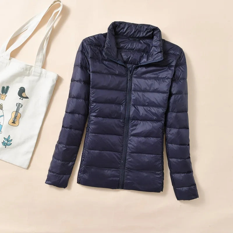 Veste courte en duvet pour femmes, légère et matelassée 5