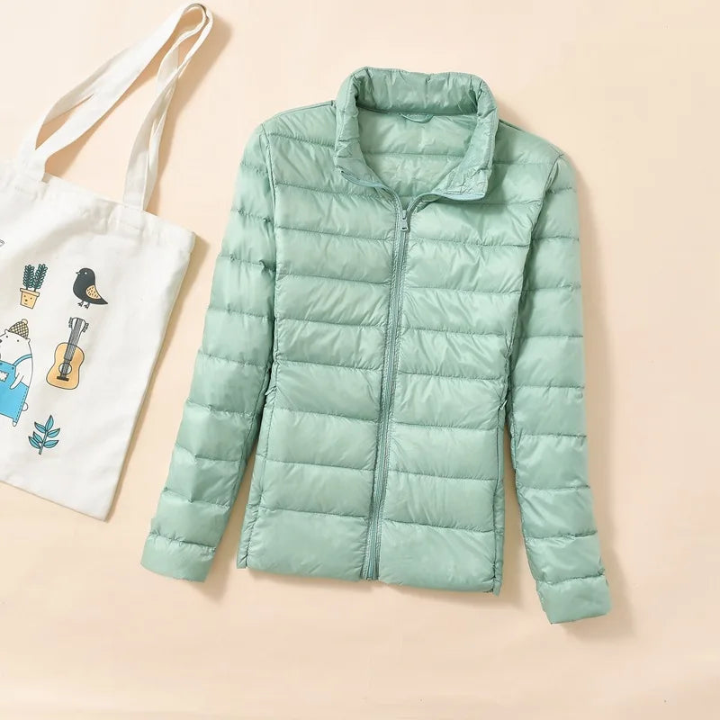 Veste courte en duvet pour femmes, légère et matelassée 7