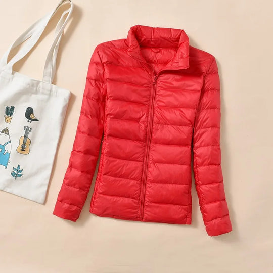Veste courte en duvet pour femmes, légère et matelassée 8
