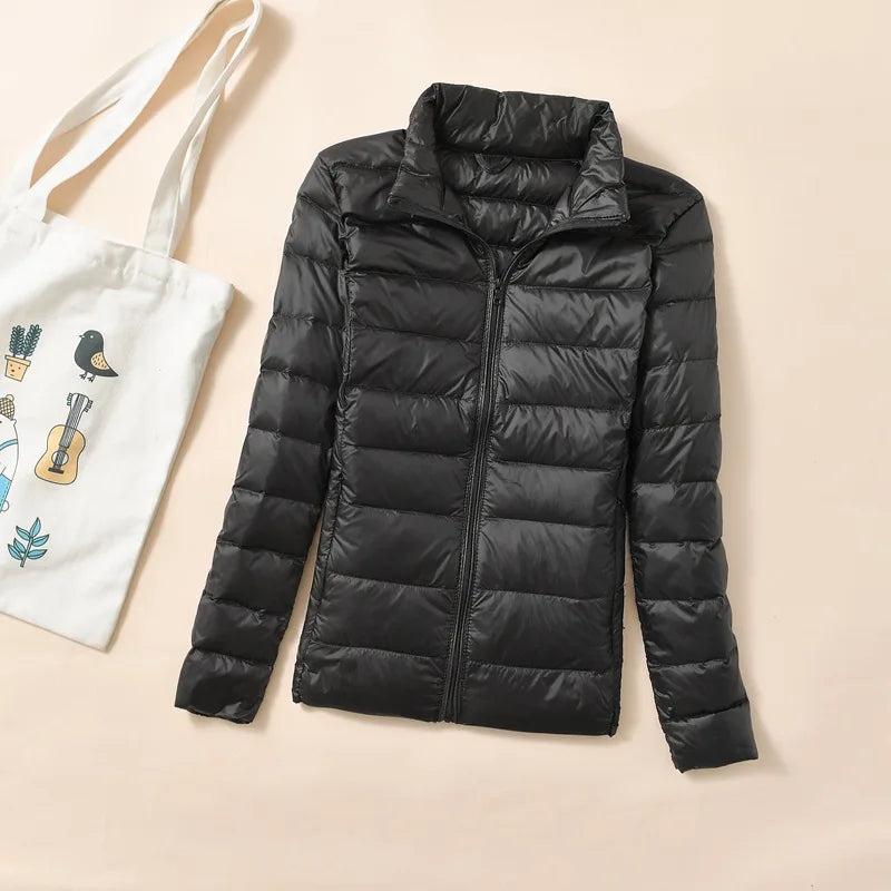 Veste courte en duvet pour femmes, légère et matelassée 9