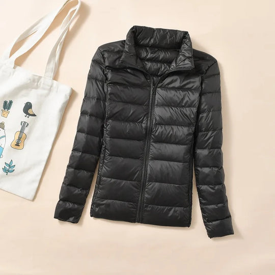 Veste courte en duvet pour femmes, légère et matelassée 9