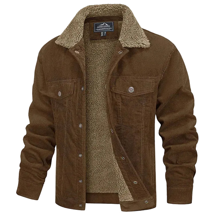 Veste d'Hiver pour Hommes Longue en Corduroy 0