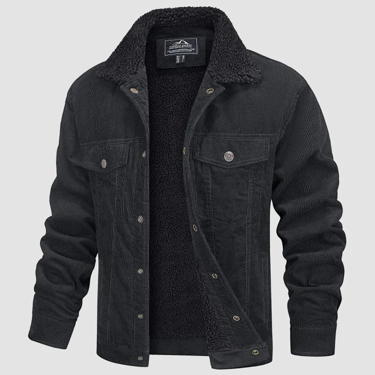 Veste d'Hiver pour Hommes Longue en Corduroy 1
