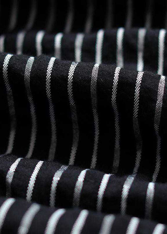 Veste d'automne à rayures noires avec poches zippées pour femmes 4