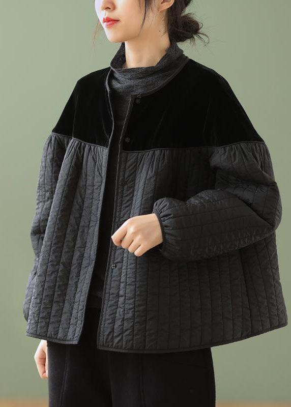 Veste d'hiver Boho à col rond et patchwork 0