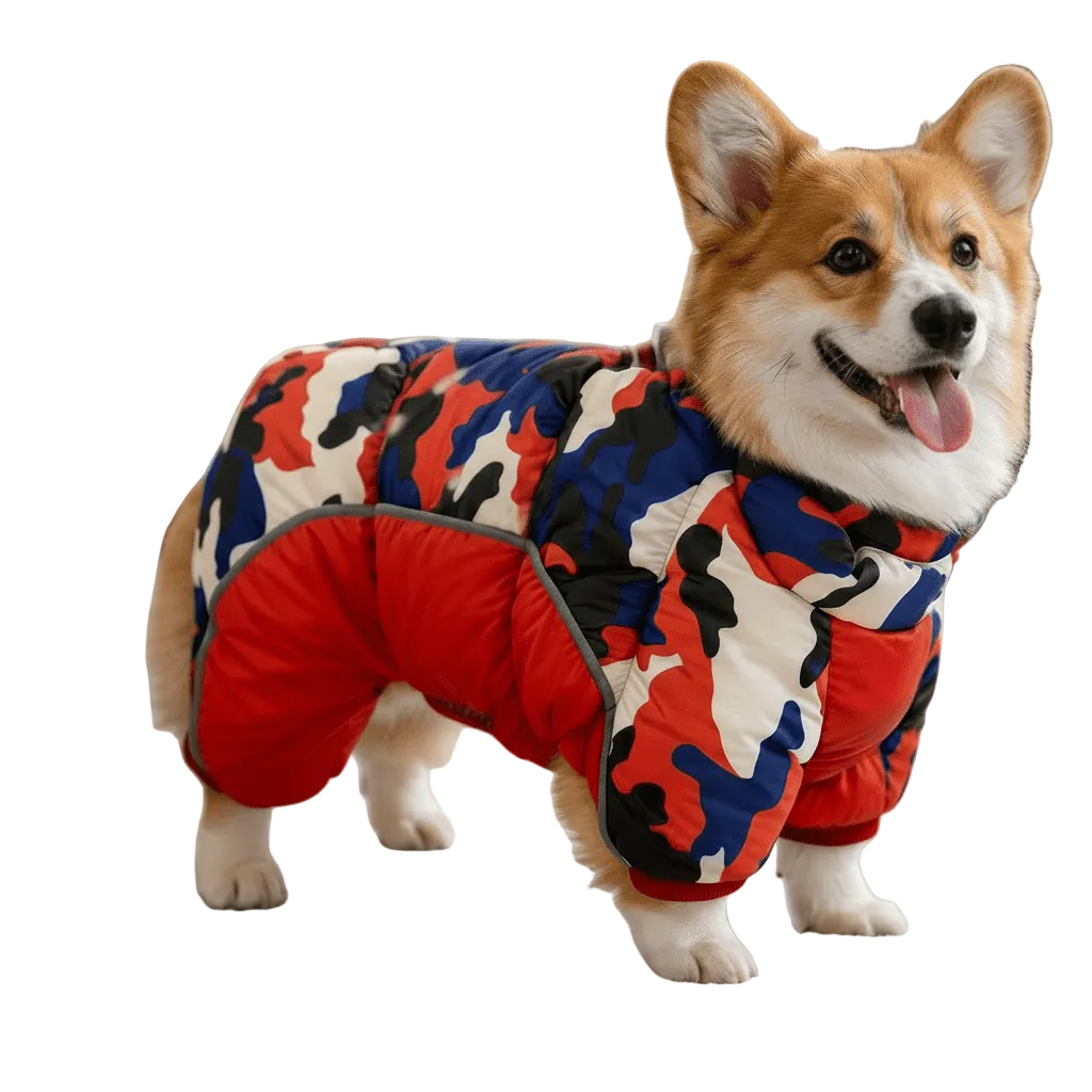 Veste d'hiver pour chien avec doublure thermique et bandes réfléchissantes 0