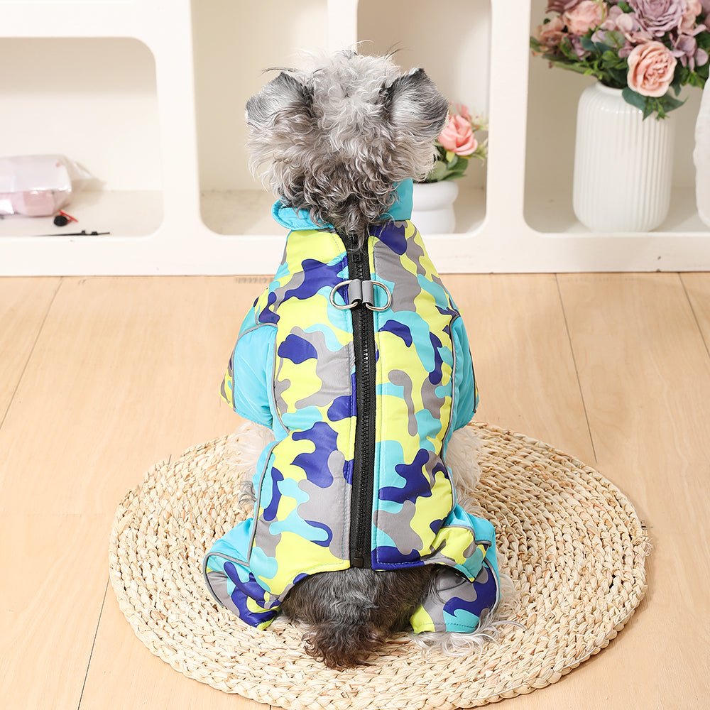 Veste d'hiver pour chien avec doublure thermique et bandes réfléchissantes 1