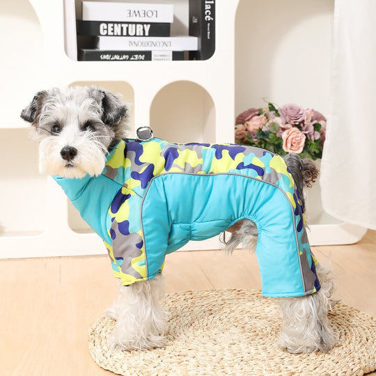 Veste d'hiver pour chien avec doublure thermique et bandes réfléchissantes 2