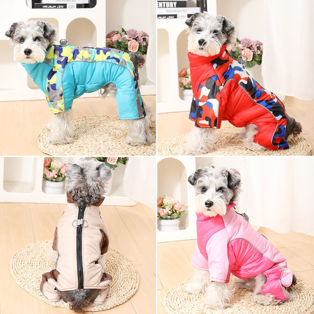 Veste d'hiver pour chien avec doublure thermique et bandes réfléchissantes 3