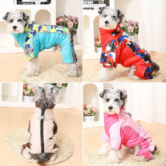 Veste d'hiver pour chien avec doublure thermique et bandes réfléchissantes 3