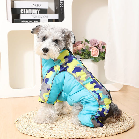 Veste d'hiver pour chien avec doublure thermique et bandes réfléchissantes 4