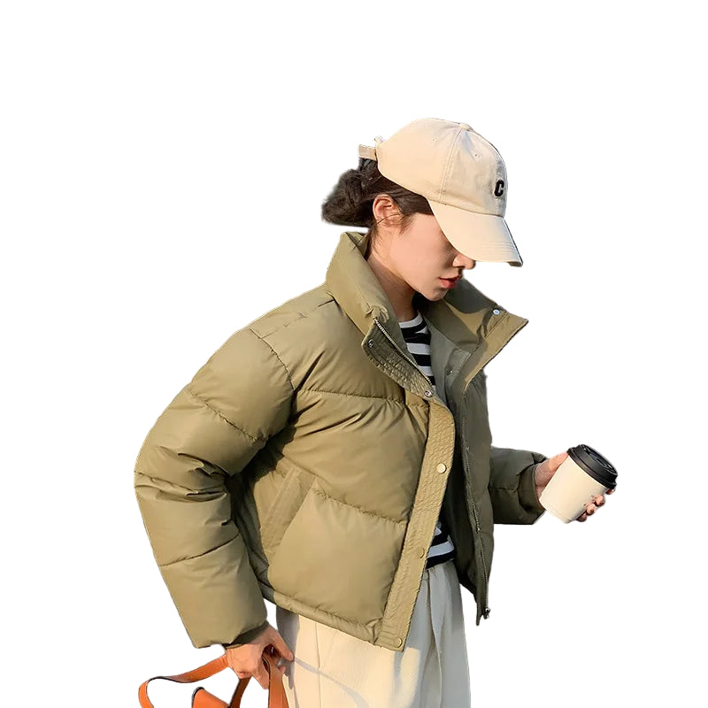 Veste d'hiver pour femmes en coton avec col montant 0