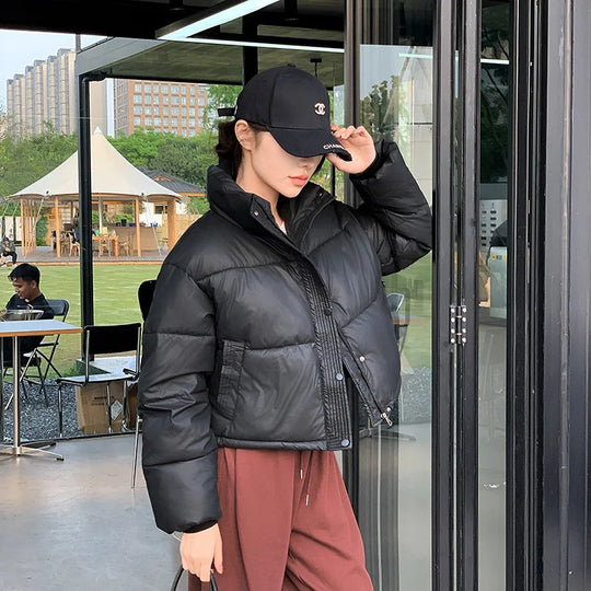Veste d'hiver pour femmes en coton avec col montant 1