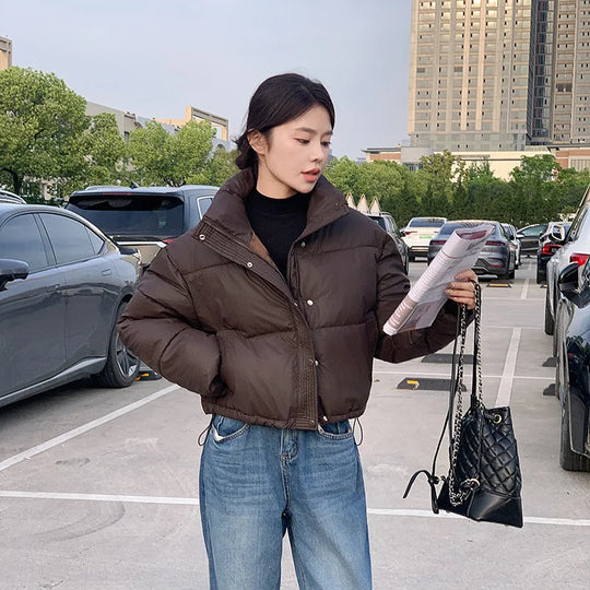 Veste d'hiver pour femmes en coton avec col montant 3