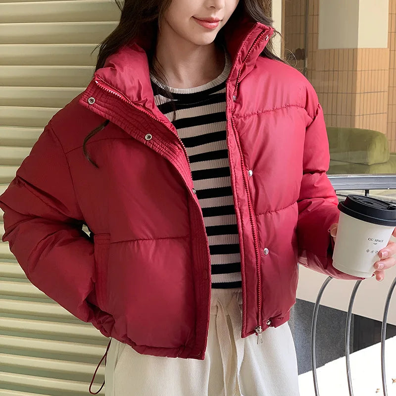 Veste d'hiver pour femmes en coton avec col montant 4
