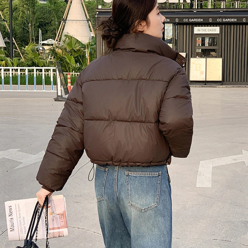 Veste d'hiver pour femmes en coton avec col montant 5
