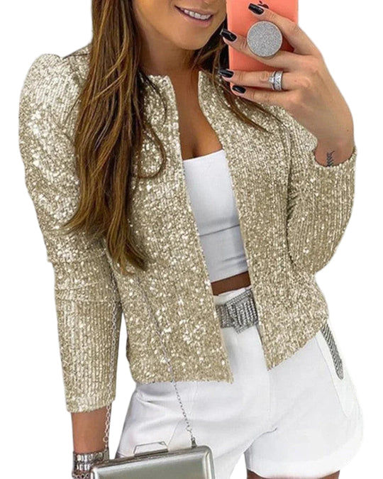 Veste de Soirée à Paillettes pour Femmes Chic 0
