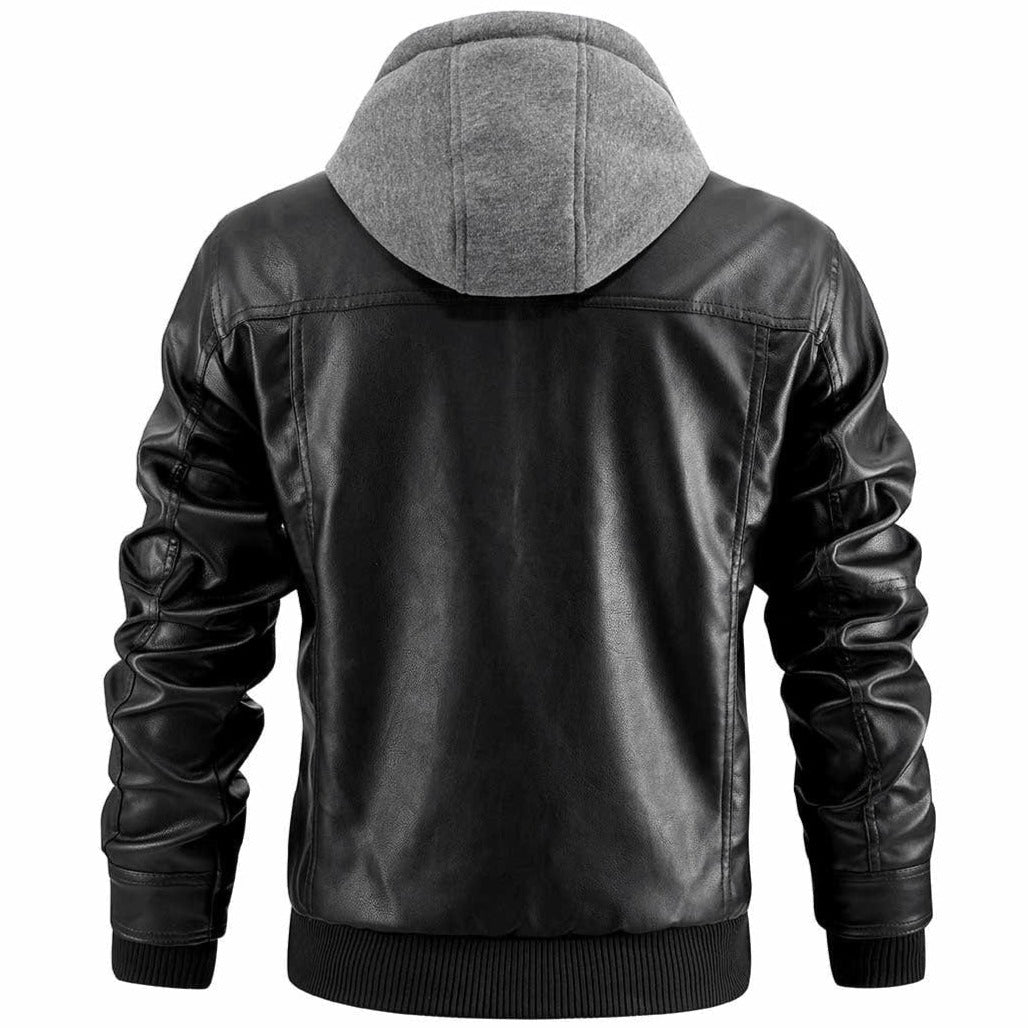 Veste en Crochets pour Hommes Style Moto avec Poches Multiples 2