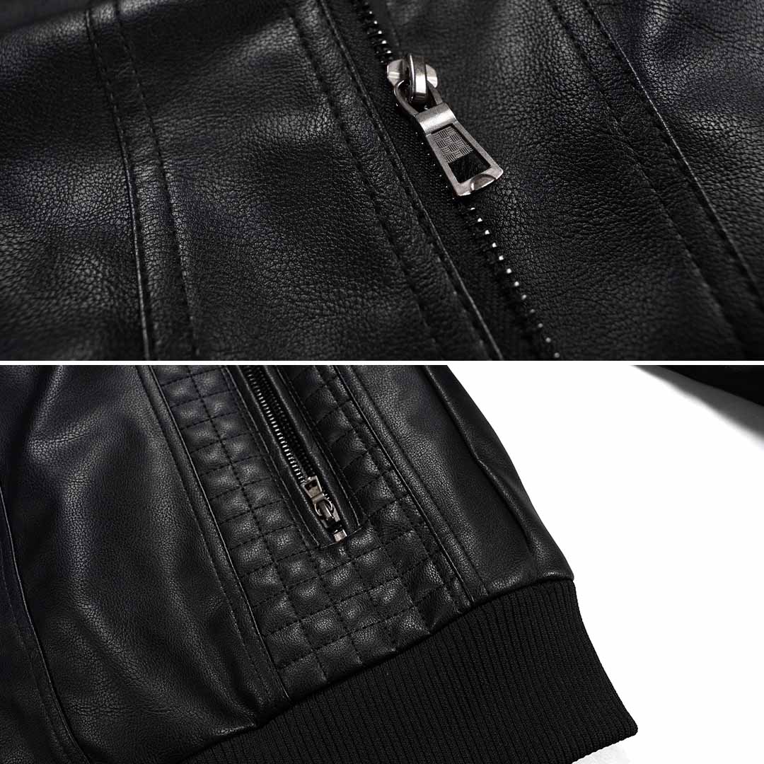 Veste en Crochets pour Hommes Style Moto avec Poches Multiples 3