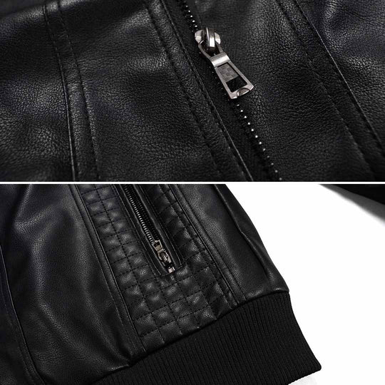 Veste en Crochets pour Hommes Style Moto avec Poches Multiples 3