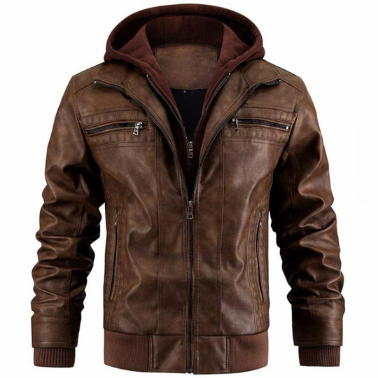 Veste en Crochets pour Hommes Style Moto avec Poches Multiples 5