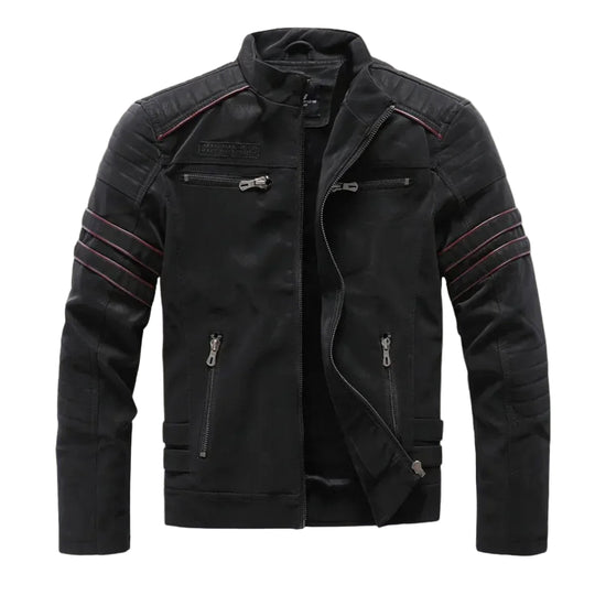Veste en Cuir Homme Style Torino avec Doublure en Polaire pour Automne et Hiver 0