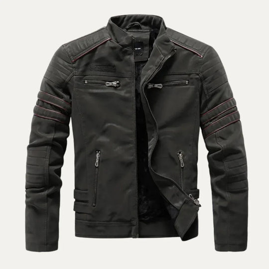 Veste en Cuir Homme Style Torino avec Doublure en Polaire pour Automne et Hiver 1