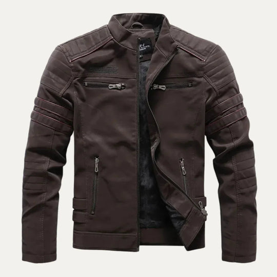 Veste en Cuir Homme Style Torino avec Doublure en Polaire pour Automne et Hiver 2